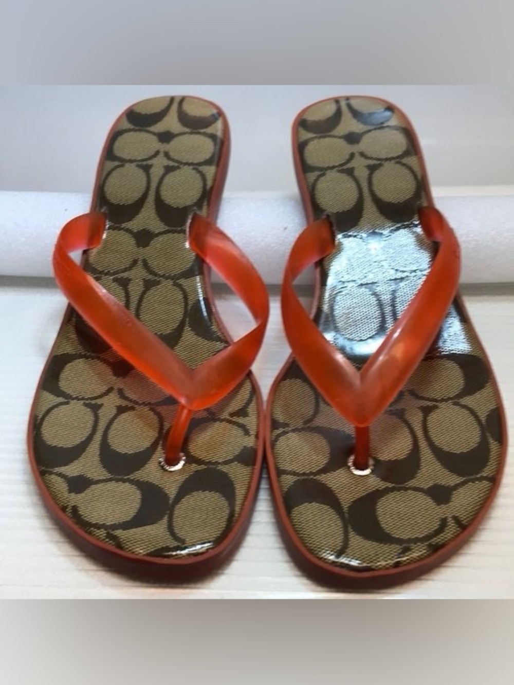 Coach Carin kitten puffy jelly flip flop sandals 7.5 vintage y2k